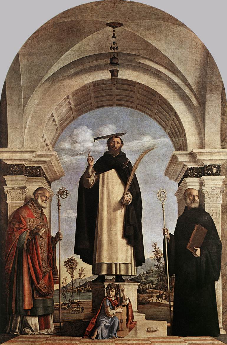 St Peter Martyr with St Nicholas of Bari, St Benedict and an Angel Musician dfg